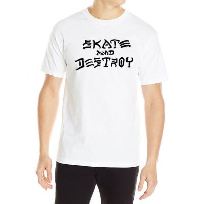 Thrasher Skate Mag Skate & Destroy Short Sleeve Tee White - Baltas - Marškinėliai trumpomis rankovėmis
