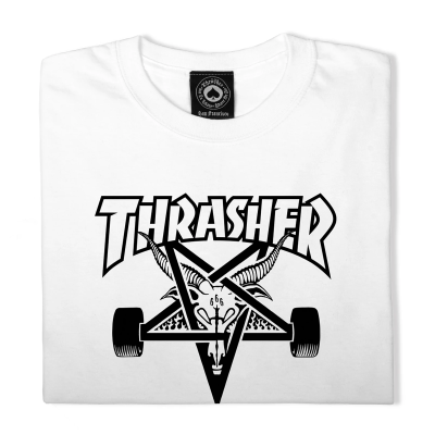 Thrasher Skate Mag Skategoat Short Sleeve Tee White - Baltas - Marškinėliai trumpomis rankovėmis