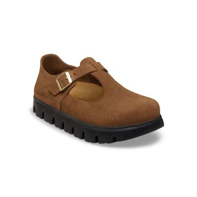 Birkenstock Paris Chunky Suede Leather Narrow Fit Dark Tea - Ruda - Sandalai Birkenstock Paris Chunky Suede Leather Narrow Fit Dark Tea - Ruda - Sandalai