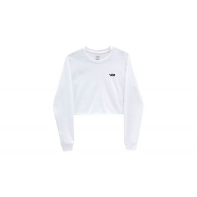 Vans Cropped T-Shirt LS - Baltas - Marškinėliai trumpomis rankovėmis