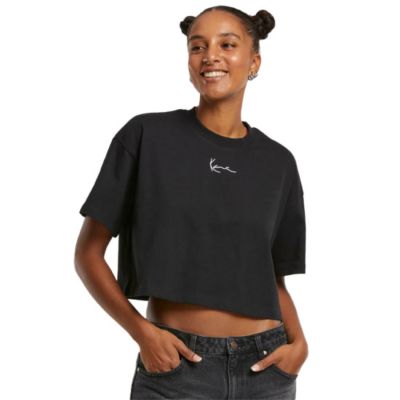 Karl Kani Small Signature Essential Crop Tee Black - Juoda - Marškinėliai trumpomis rankovėmis Karl Kani Small Signature Essential Crop Tee Black - Juoda - Marškinėliai trumpomis rankovėmis