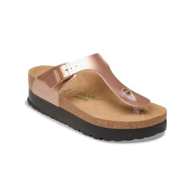 Birkenstock Gizeh Flex Platform Birko-Flor Regular Fit Electric Metallic Copper - Geltona - Sandalai Birkenstock Gizeh Flex Platform Birko-Flor Regular Fit Electric Metallic Copper - Geltona - Sandalai