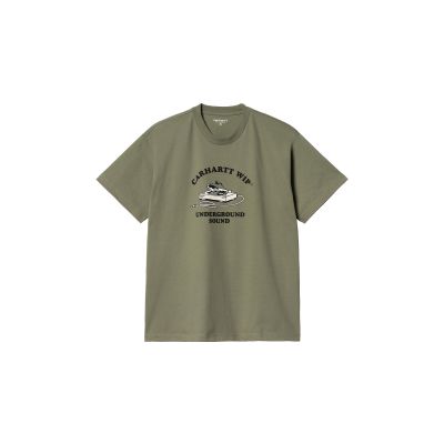 Carhartt WIP S/S Underground Sound T-Shirt Dollar Green - Žalias - Marškinėliai trumpomis rankovėmis
