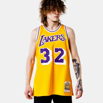 Mitchell & Ness Authentic Jersey Los Angeles Lakers Magic Johnson Yellow - Geltona - Džersis