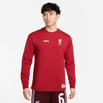 Nike Max90 LeBron X Liverpool FC Long-Sleeve Tee - Raudona - Marškinėliai trumpomis rankovėmis