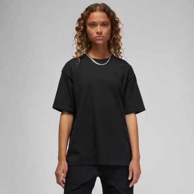 Jordan Essentials Wmns Tee Black - Juoda - Marškinėliai trumpomis rankovėmis