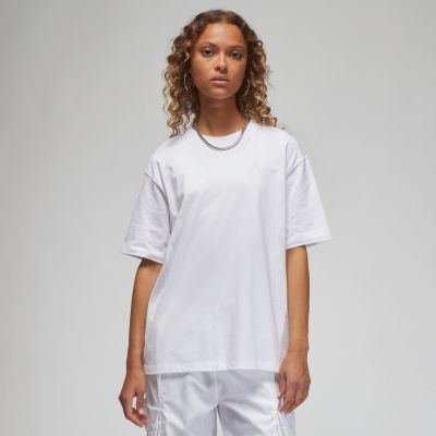 Jordan Essentials Wmns Tee White - Baltas - Marškinėliai trumpomis rankovėmis