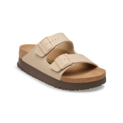 Birkenstock Arizona Flex Platform Birko-Flor Narrow Fit Sandcastle - Ruda - Sandalai Birkenstock Arizona Flex Platform Birko-Flor Narrow Fit Sandcastle - Ruda - Sandalai