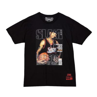 Mitchell & Ness NBA 76ers Allen Iverson Slam Tee - Juoda - Marškinėliai trumpomis rankovėmis