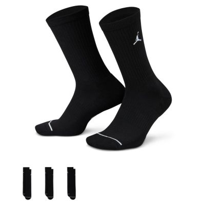 Jordan Everyday Crew Socks 3-Pack Black - Juoda - Kojinės
