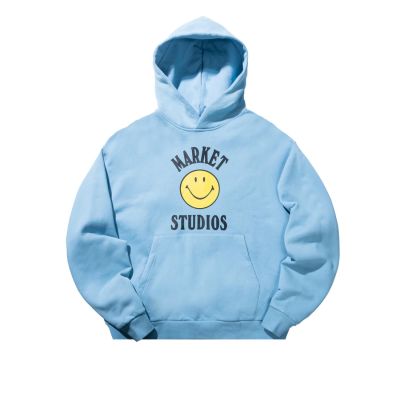 MARKET Smiley Mood Hoodie Blue - Mėlyna - Striukė su gobtuvu MARKET Smiley Mood Hoodie Blue - Mėlyna - Striukė su gobtuvu
