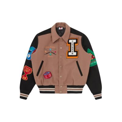 ICECREAM Trick Shot Collared Varsity Jacket - Ruda - Striukė ICECREAM Trick Shot Collared Varsity Jacket - Ruda - Striukė