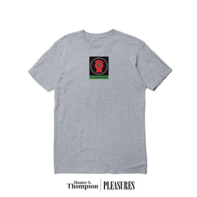 Pleasures Badge Tee Heather Grey - Pilka - Marškinėliai trumpomis rankovėmis