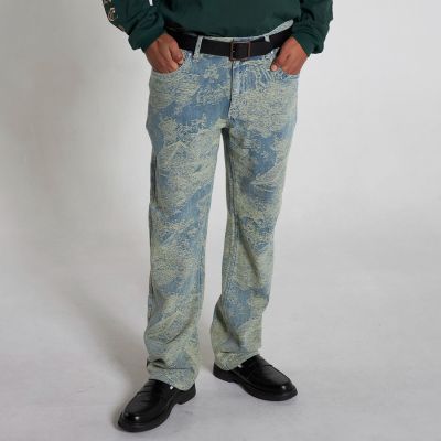 Pleasures Dizzy 5 Pocket Denim Yellow - Geltona - Kelnės